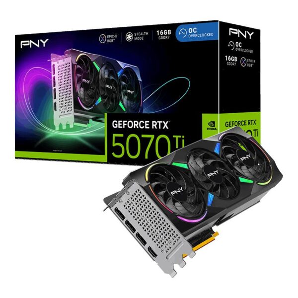 PNY GeForce RTX 5070 Ti 16GB ARGB EPIC-X RGB Overclocked Triple Fan