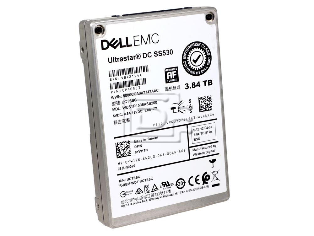 Western Digital Ultrastar DC SS530 3.84TB SAS SSD  -  WUSTR1538ASS200