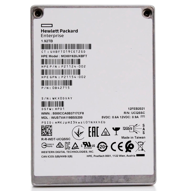 Western Digital Ultrastar DC SS540 1.92TB SAS SSD  -  WUSTVA119BSS200, Refurbished