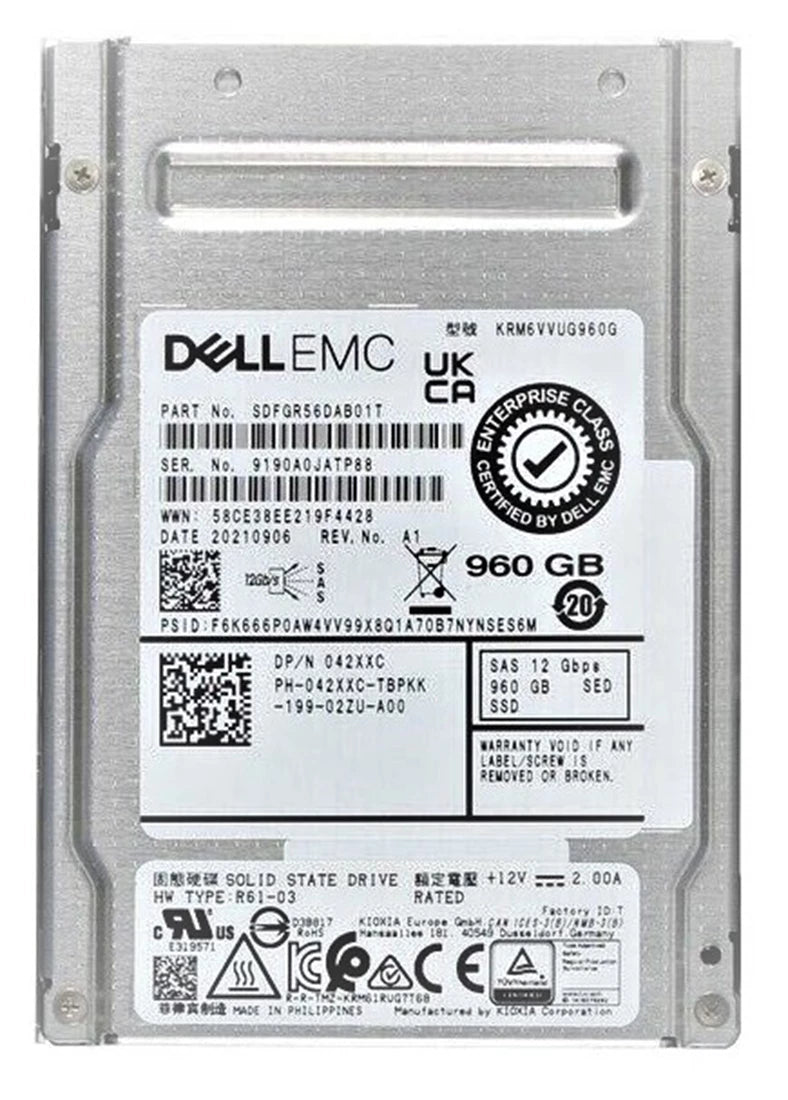Kioxia RM6 SDFGR56DAB01T 960GB 12Gb/s SAS 2.5-inch Mixed Use SSD