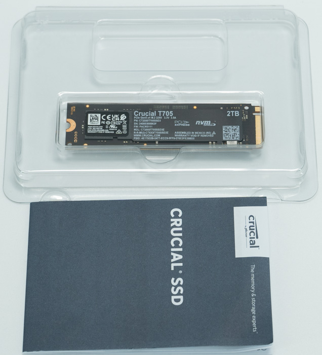 Crucial T705 2TB PCIe 5.0 x4 NVMe M.2 2280 SSD  -  CT2000T705SSD3, Without Heatsink