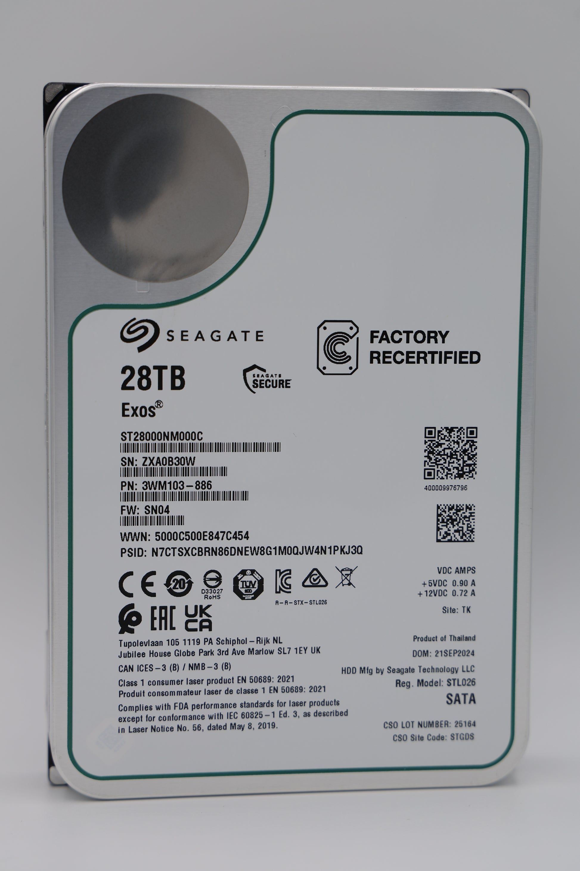 Seagate ST28000NM000C 28TB HDD - Refurbished
