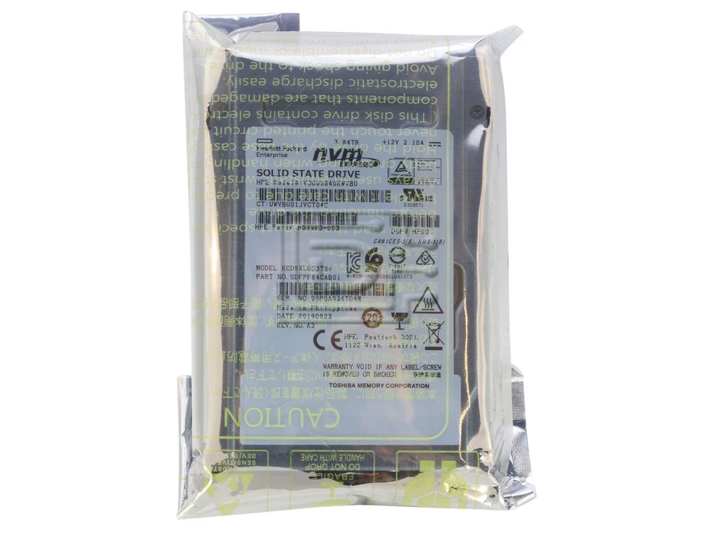 Kioxia CD5 3.84TB U.2 NVMe PCIe 3.0 x4 SSD  -  SDFPF84CAB01, Refurbished