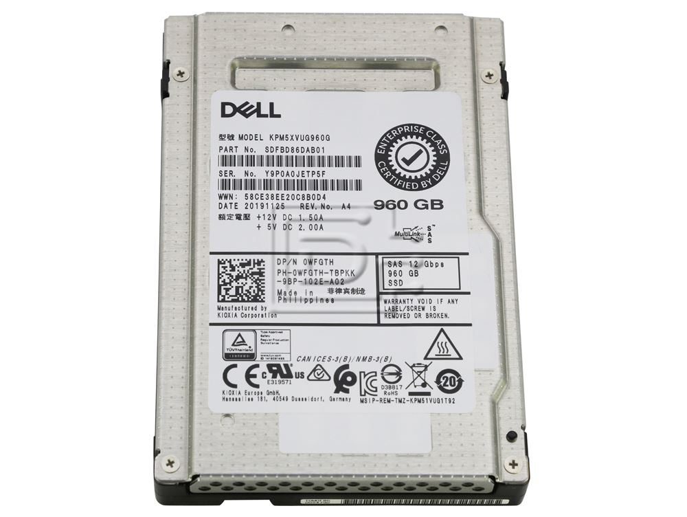 Toshiba PM5-V 960GB 12Gbps SAS 2.5-inch SSD  -  SDFBD86DAB01, Refurbished