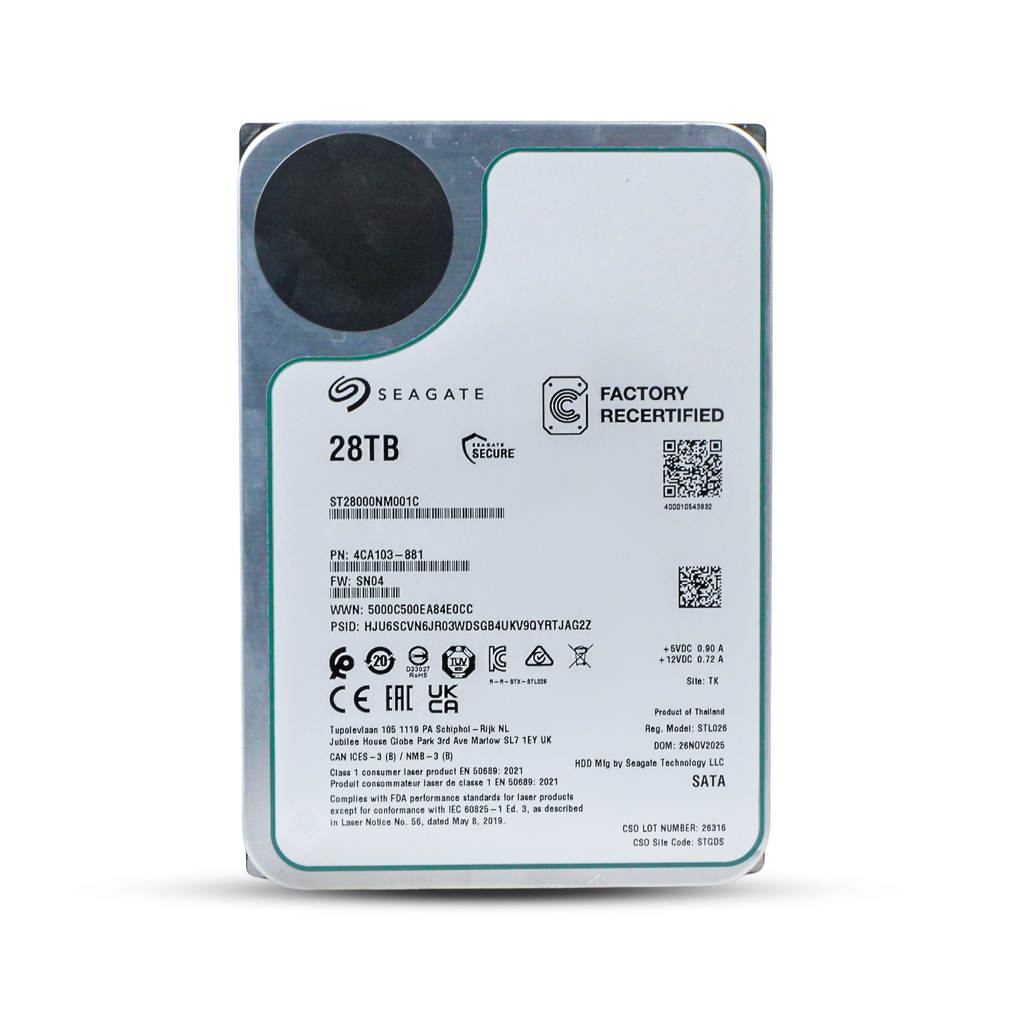 Seagate ST28000NM001C 28TB HDD - Refurbished