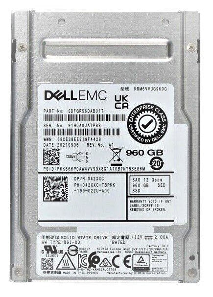 Kioxia RM6 960GB 12Gb/s SAS 2.5-inch SSD  -  SDFGR56DAB01T, Refurbished