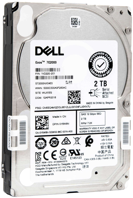 Dell Y6W8N 2TB HDD - Refurbished
