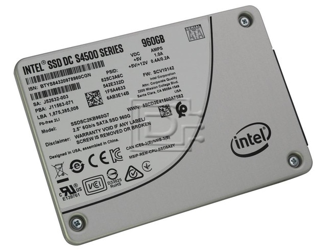 Intel DC S4500 960GB SATA 6Gb/s 2.5-inch SSD  -  Refurbished