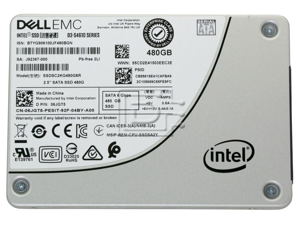Intel D3-S4610 480GB SATA 6Gb/s 2.5-inch SSD  -  SSDSC2KG480G8R, Refurbished
