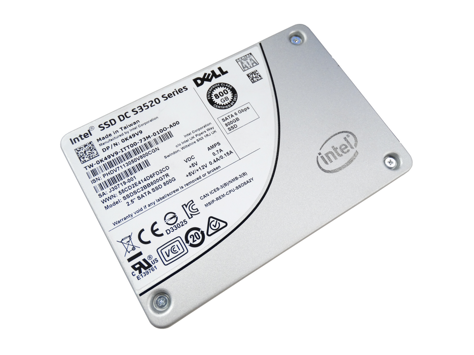 Intel DC S3520 800GB SATA 6Gb/s 2.5-inch SSD  -  SSDSC2BB800G7R, Refurbished