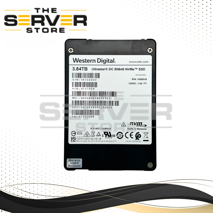 Western Digital Ultrastar DC SN640 3.84TB U.2 NVMe SSD  -  WUS4BB038D7P3E3, Refurbished