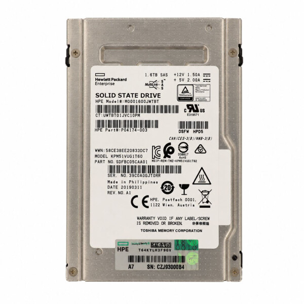 Kioxia PM5 1.6TB 12Gb/s SAS 2.5-inch SSD  -  SDFBC05CAA01, Refurbished