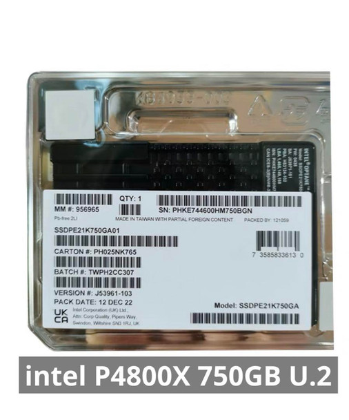 Intel Optane SSD DC P4800X 750GB U.2 NVMe SSD  -  SSDPE21K750GA01
