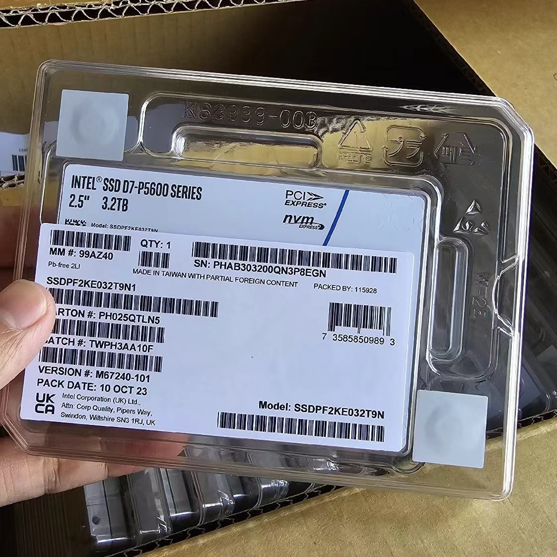 Intel D7-P5600 3.2TB Enterprise NVMe SSD  -  Refurbished