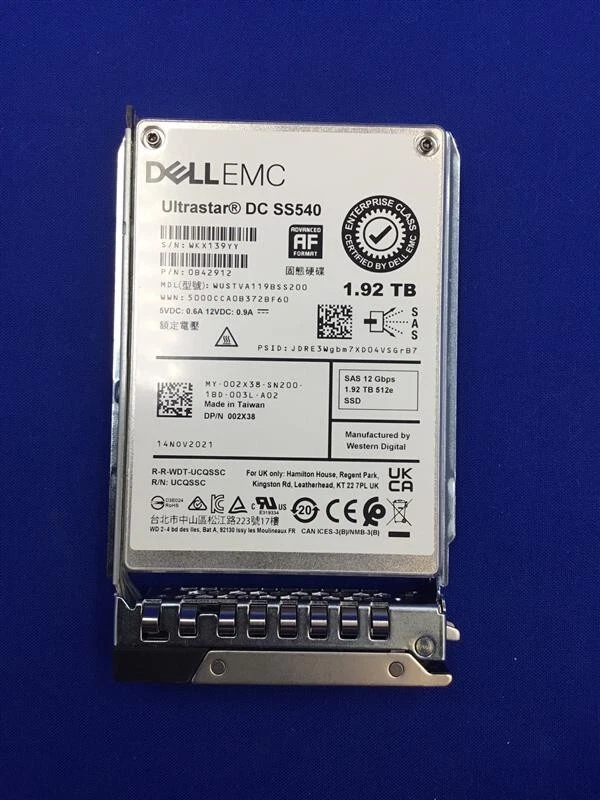 Western Digital Ultrastar DC SS540 1.92TB 12Gb/s SAS 2.5-inch SSD  -  WUSTVA119BSS200