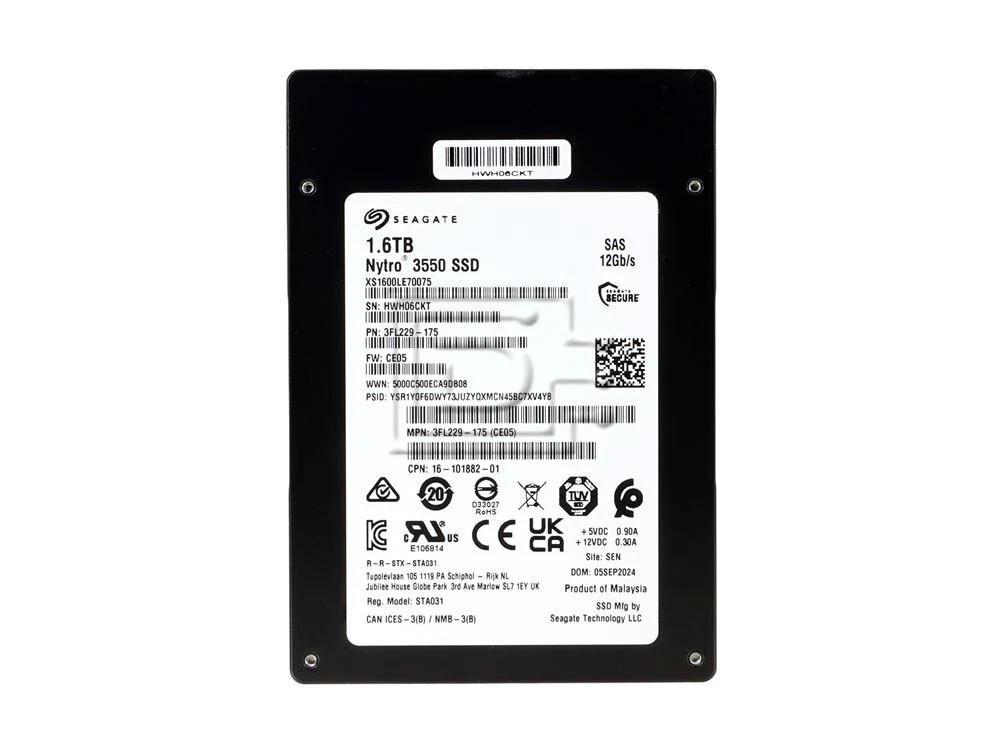 Seagate Nytro 3550 1.6TB 12Gb/s SAS SSD  -  XS1600LE70075