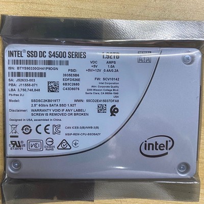 Intel SSD DC S4500 1.92TB SATA 6Gb/s 2.5-inch SSD  -  SSDSC2KB019T701