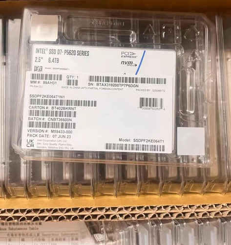 Intel D7-P5620 6.4TB U.2 PCIe 4.0 NVMe Enterprise SSD