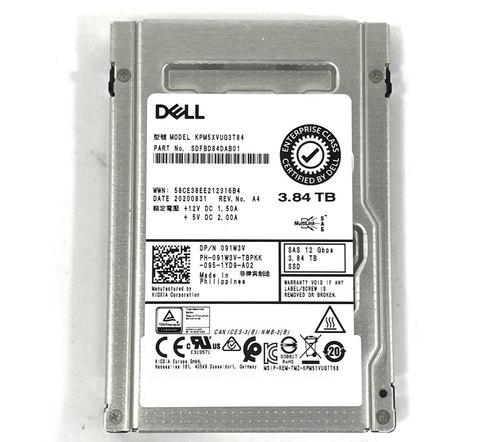Toshiba 3.84TB 12Gbps SAS 2.5-inch SSD  -  SDFBD84DAB01, Refurbished