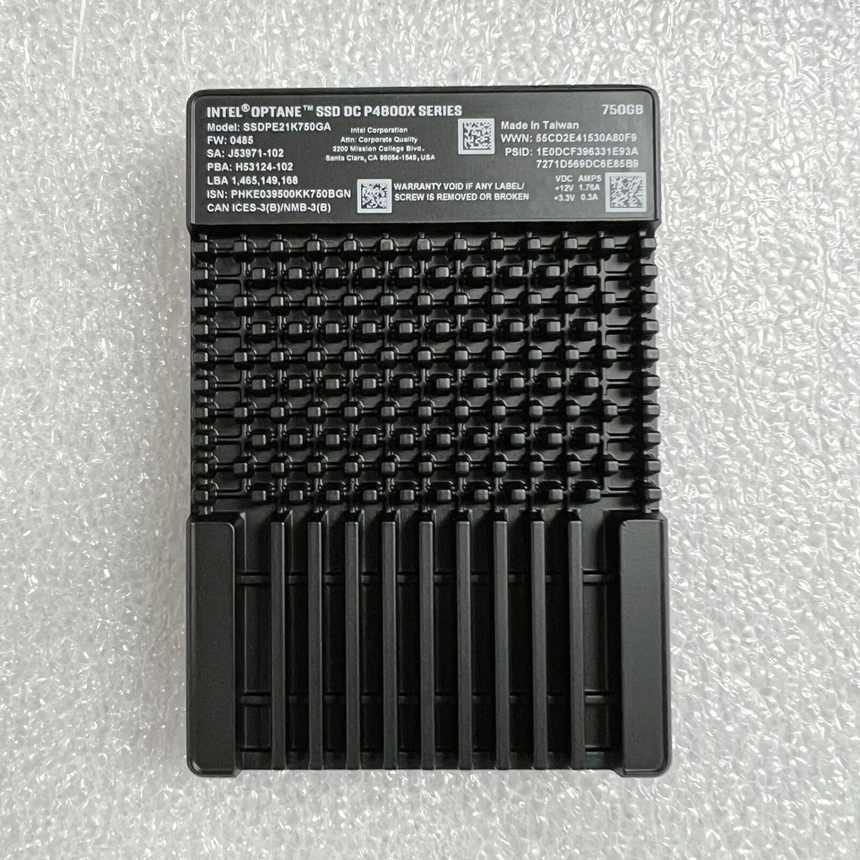 Intel Optane SSD DC P4800X 750GB NVMe SSD  -  Refurbished