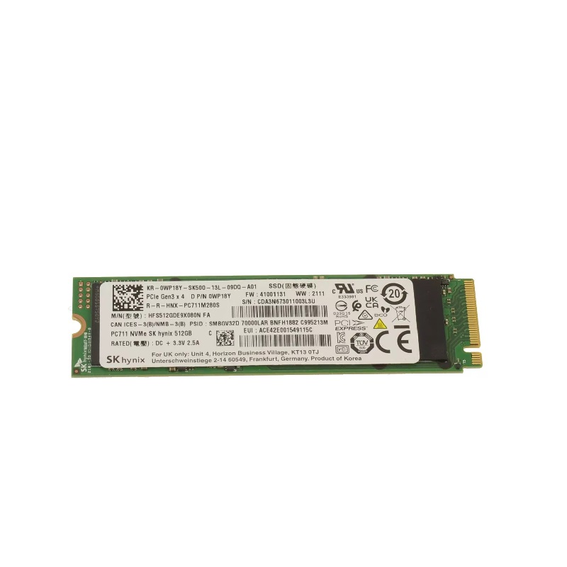 Dell WP18Y 512GB PCIe 3.0 x4 NVMe M.2 2280 SSD